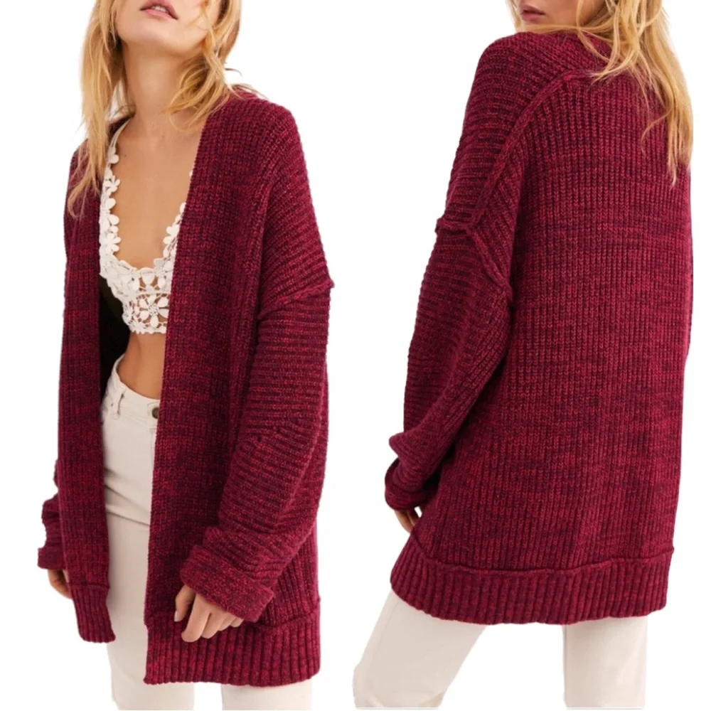 FREE PEOPLE High Hopes Open Front Knit Cardigan Sweater.‎ Size XS